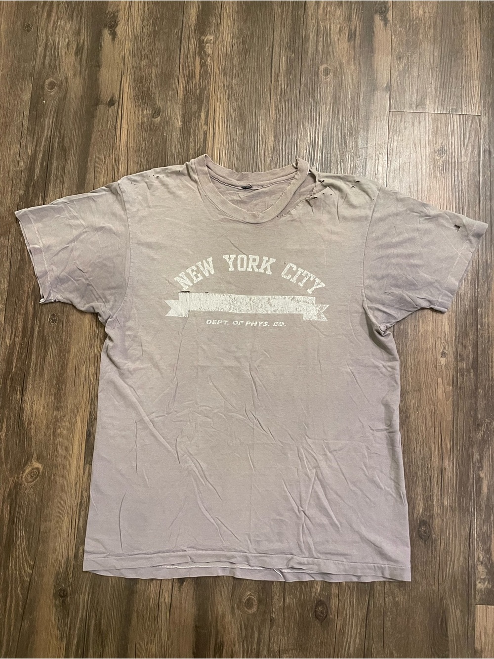 Vintage New York City Phys Ed Graphic Tee - Faded Crewneck